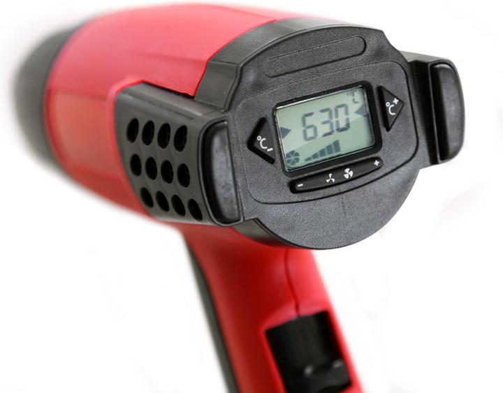 Actual product image Tecmix Digital hot air gun with ergonomically shaped soft handles