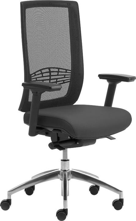Actual product image Leyform Office chair WIKI, with armrests, mesh or fabric backrest, choice of 2 foot crosses