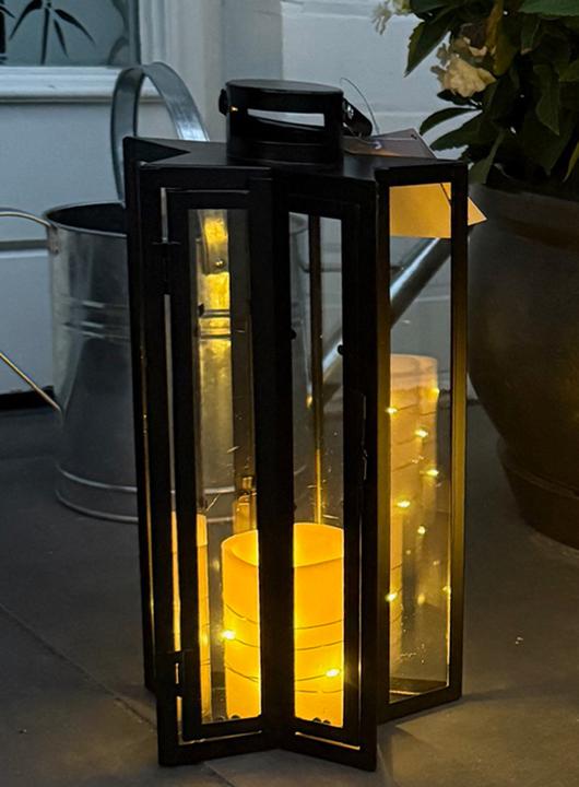 Produktbild Mojawo Laterne Gartenlaterne Windlicht Sternform Metalllaterne H41cm (1 x)