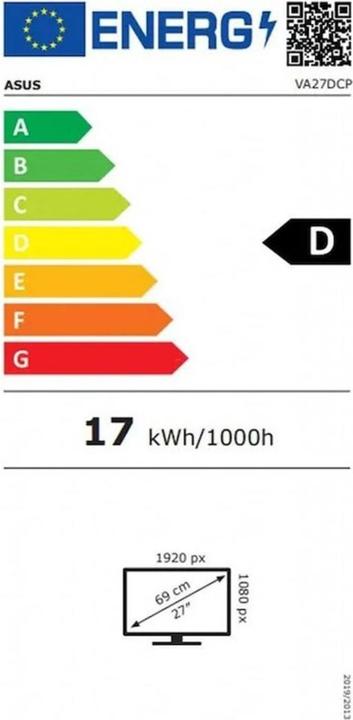 Energy Label ASUS VA27DCP Eye Care 27 inch FHD IPS WLED Flat 75 Hz 250 cd (1920 x 1080 pixels, 27")