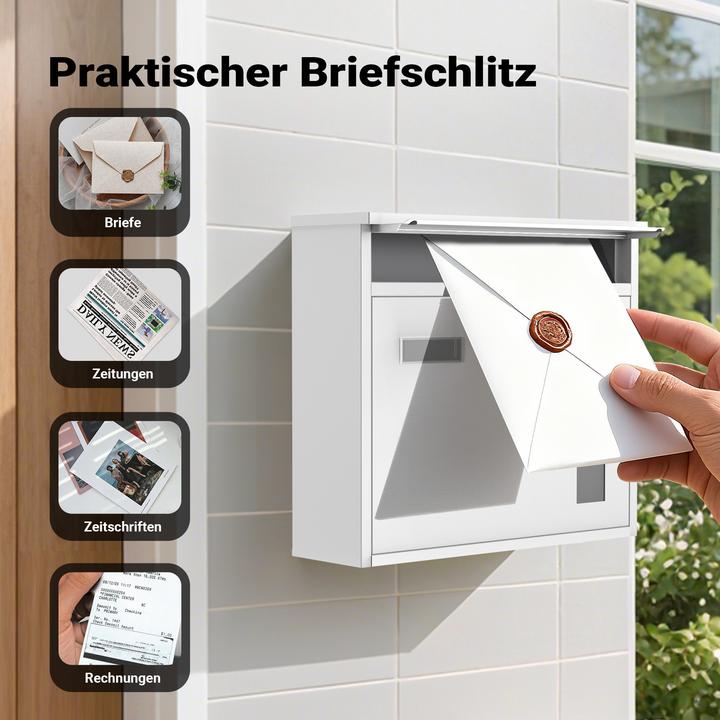 Actual product image Wiltec Design Mailbox V12 Letterbox Postbox Pillar Letter Mail Post Box