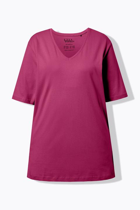 Actual product image Ulla Popken Basic V-Neck Relaxed Fit Short Sleeve Tee (62)