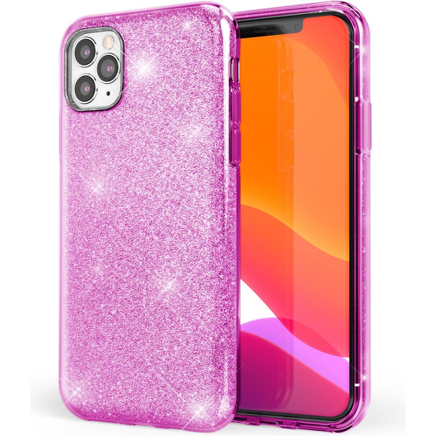 Nalia Glitzer Hülle (Apple iPhone 11 Pro Max), Smartphone Hülle, Violett