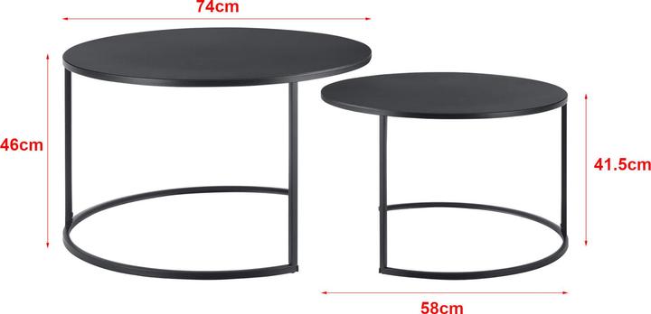 Image du produit En.Casa Korenica (Ø 74 x 46 cm, Ø 58 x 41.5 cm)