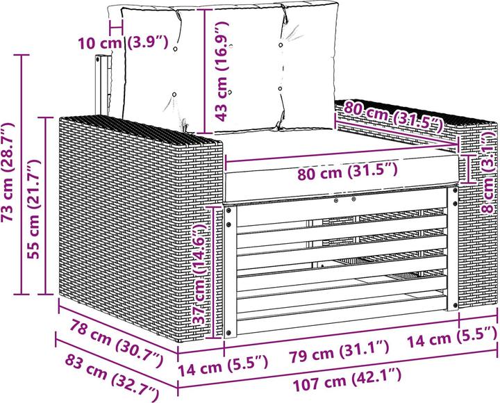 Produktbild vidaXL Outdoor-Sofa