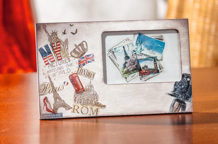 Produktbild VBS Bilderrahmen "Scrap", Kiefernholz, ca. 29x18cm, Bildausschnitt ca. 15x10cm (15 x 10 cm)