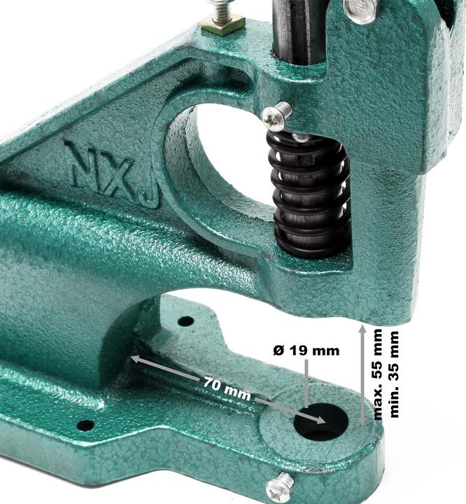 Produktbild Wiltec Ösenpresse Ösenstanze Nietenpresse Druckknopfpresse Handpresse Werkzeug Ösen