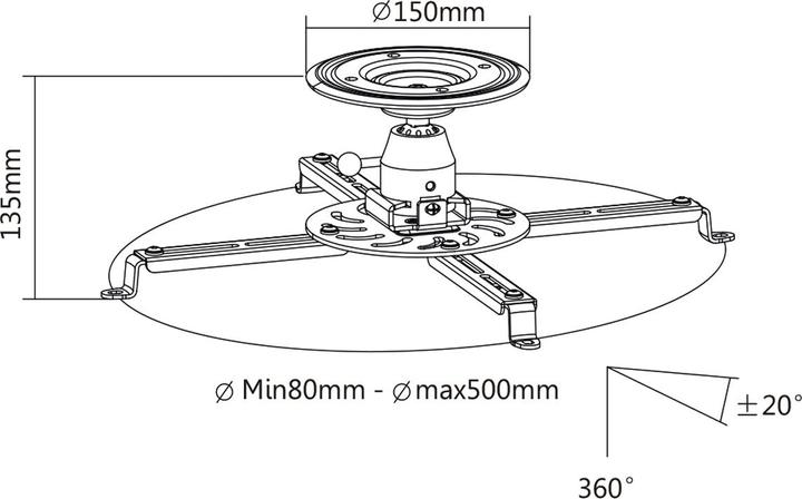 Produktbild RS PRO Ceiling Projector Mount, small (Decke)