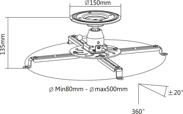 Produktbild Rs Pro Ceiling Projector Mount, small (Decke)