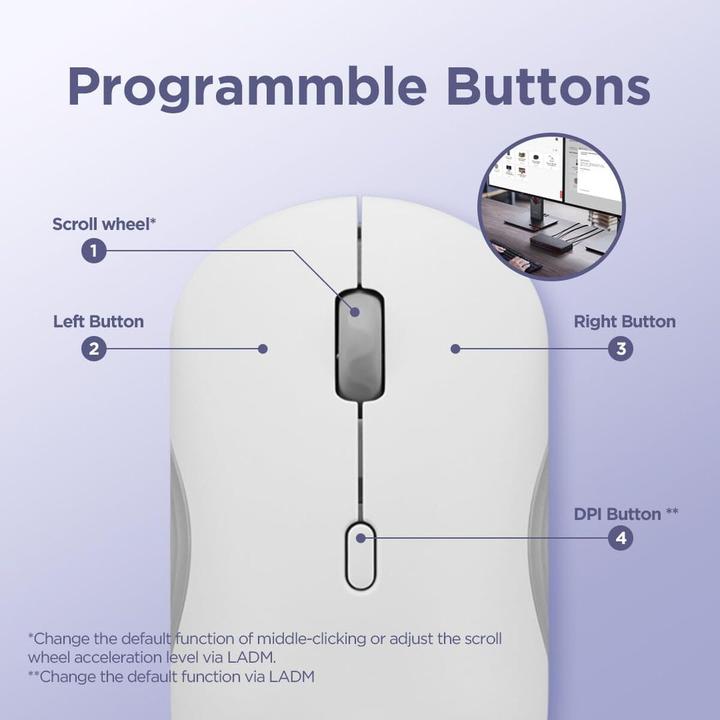 Produktbild Lenovo 350 Bluetooth Silent Mouse Cloud Grey (P) (Kabellos)