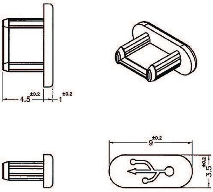 Actual product image Delock USB Micro-B Port Dust Cover,10pcs