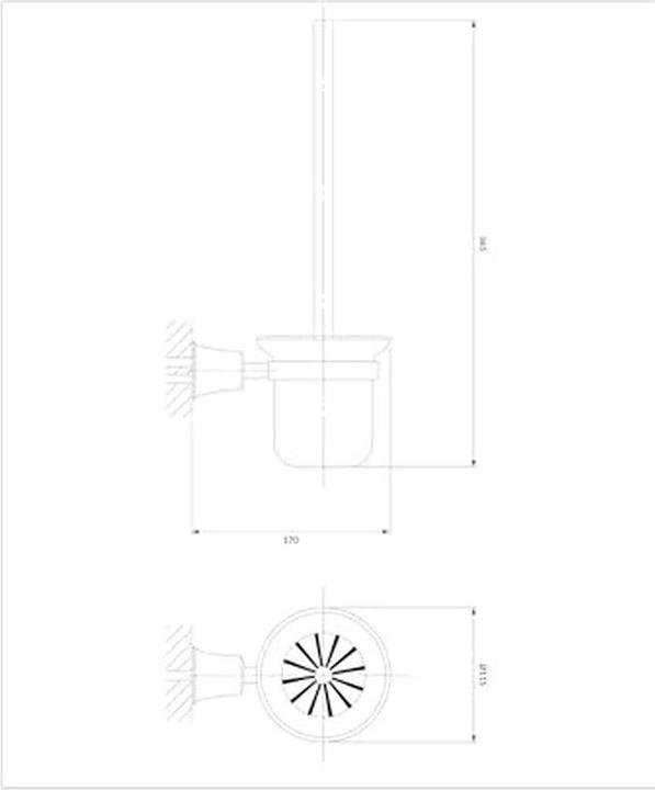 Actual product image Omnires AL53620CR Hanging Toilet Brush ART LINE Chrome