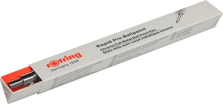 Produktbild Rotring Druckkugelschreiber rapid PRO CHROM Strichfarbe: blau, Strichstärke: M, dokumentenecht (Chrom, 1x)
