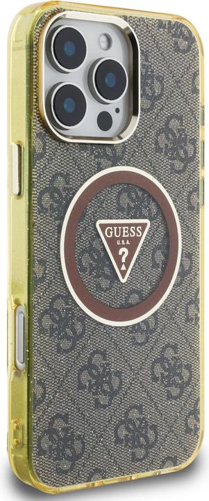 Immagine prodotto Guess Case IML Metal Glitter 4G Circle Triangle MagSafe for iPhone 16 Pro Max brown (Apple iPhone 16 Pro Max)