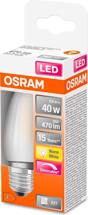 Produktbild Osram Led Retrofit Classic B (E27, 4.80 W, 470 lm, 1 x, F)