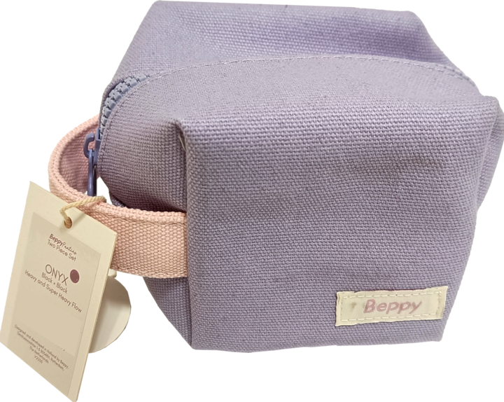 Actual product image Beppy Panties "ONYX" Black, size S, two menstrual briefs with wash bag and storage tas (S)