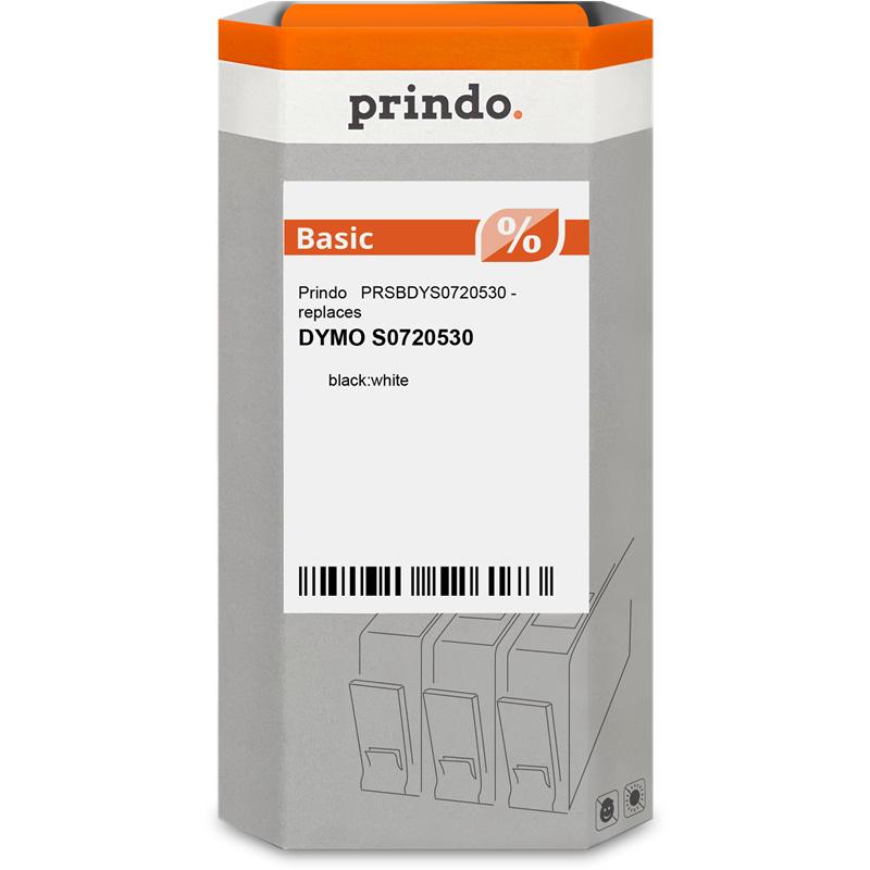 Prindo, Nastro di marcatura, Basic Ruban Noir sur blanc (PRSBDYS0720530) (Bianco, Nero)