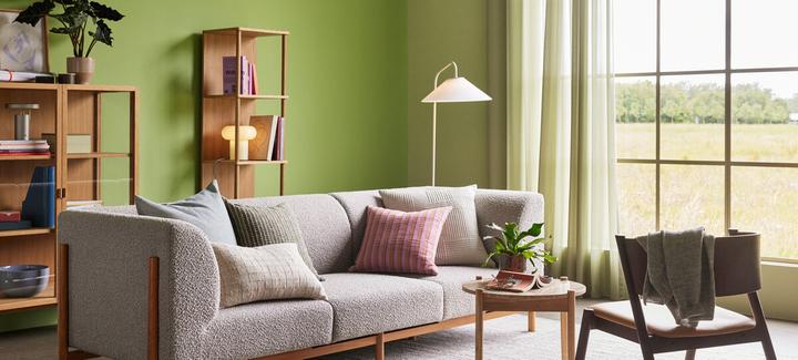 Produktbild Hübsch Rhythmic Kissen Beige/Orange/Schwarz (40 x 60 cm)