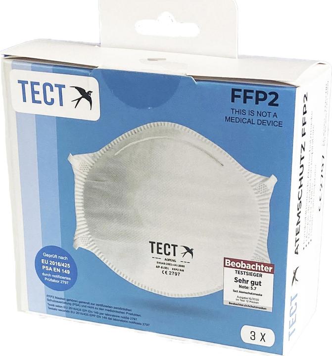 Actual product image Tect Respirator without valve (FFP2, 3 x)