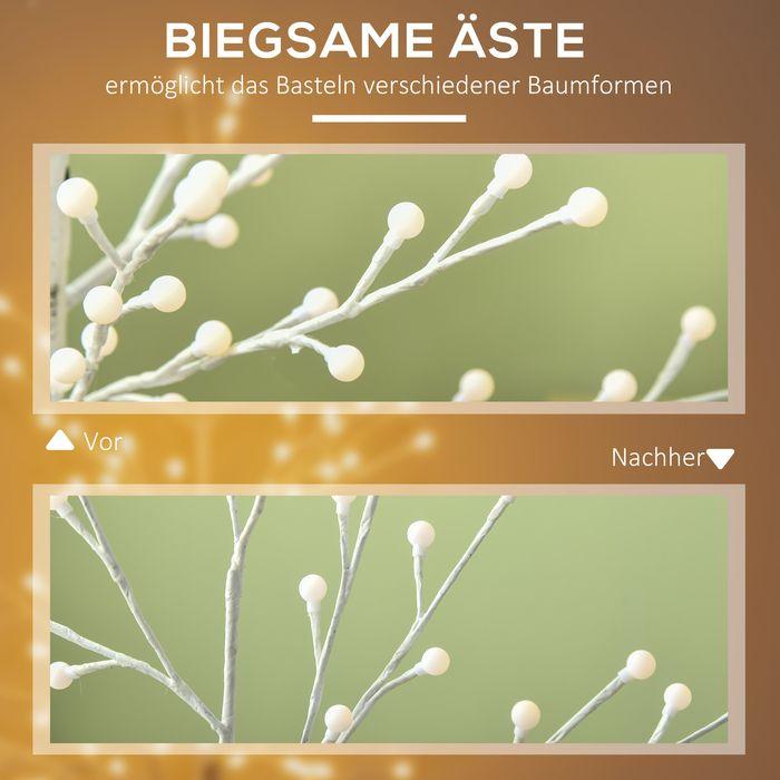 Produktbild Swisshandel24 Künstliche Birke mit 120 LED-Lichtern, 3 Helligkeitsstufen, faltbare Äste, IP44, 150 cm, Weiss