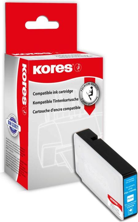 Kores Tinte G1564C ersetzt Canon PGI-1500XL cyan Inhalt 17 ml - 1 Stück - Cyan (C)