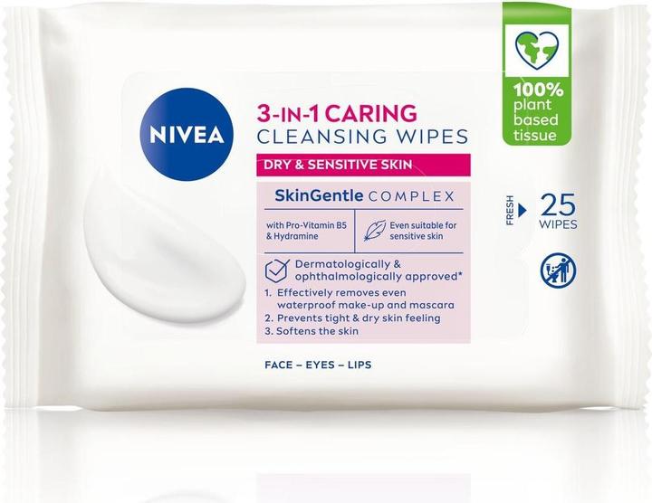 Produktbild NIVEA 3in1 Pflegende Reinigungstücher (Reinigungstücher Gesicht, 25 ml)
