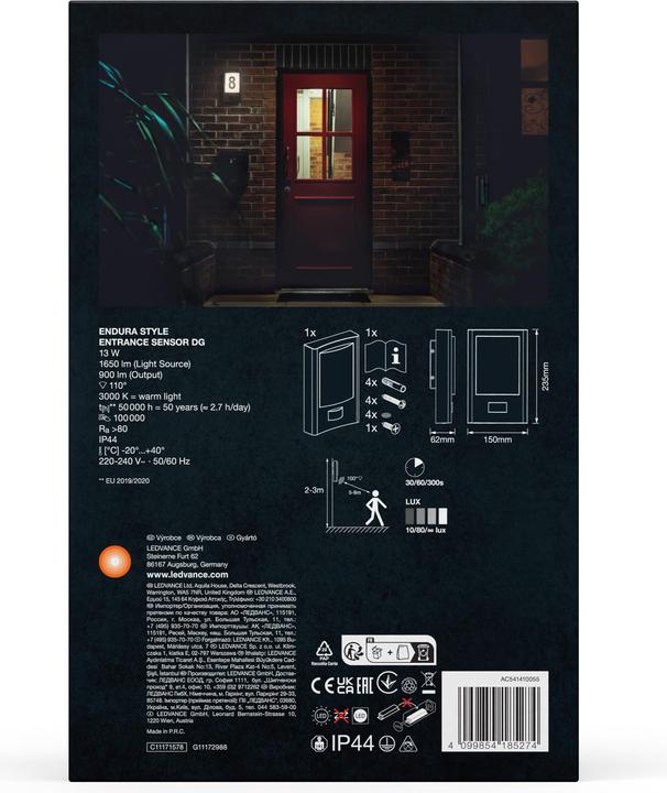 Actual product image Ledvance Endura Style Entrance Sensor Dark Grey (900 lm)
