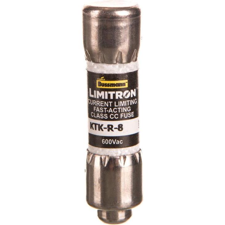 Eaton, Sicherung, Zylindrischer Sicherungseinsatz 10x38mm 8A 600V AC Limitron Klasse CC (KTK-R-8) (Zylindersicherung, 8 ...