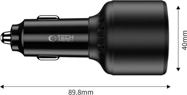 Produktbild Tech-Protect CC04 3-port PD175W car charger - black