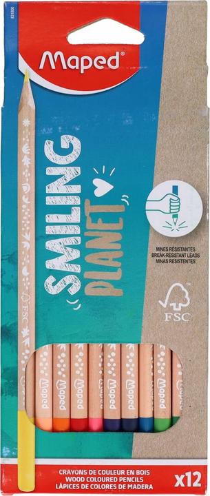 Produktbild Maped Dreikant-Buntstifte SMILING PLANET, 12er Kartonetui (12x)