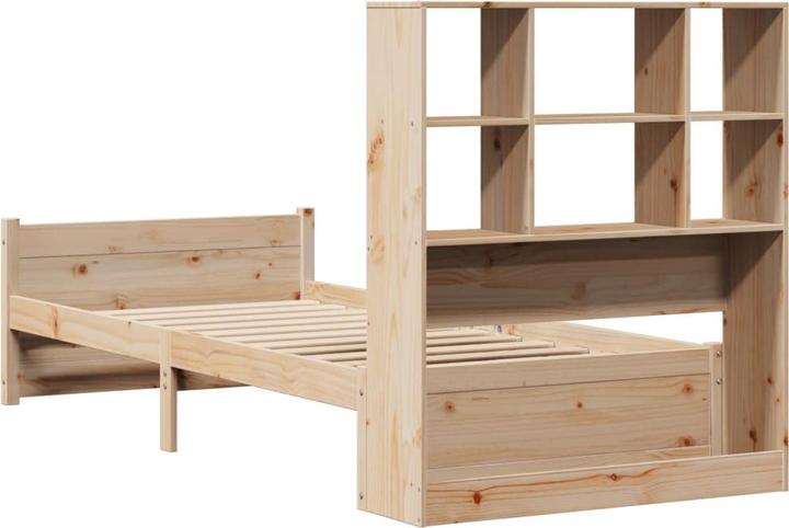 Produktbild vidaXL Massivholzbett Holzbett Bett mit Regal ohne Matratze Weiss 180x200cm (180 x 200 cm)
