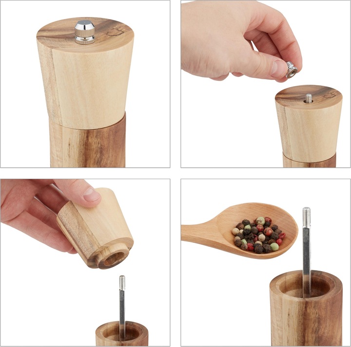 Image du produit Relaxdays Set de 3 moulins à épices (Différentes épices, Herbes aromatiques)