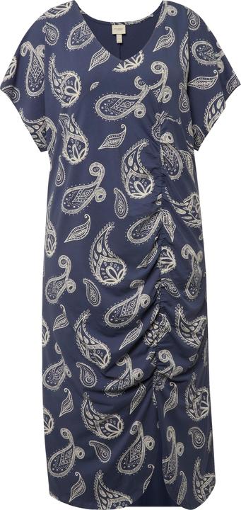 Image du produit Ulla Popken Robe midi en coton bio à motif cachemire, décolleté en V et manches courtes (46, 48)