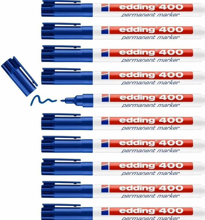 Produktbild Edding 400 Permanent-Marker Blau 10 Stück(e) (Blau, 1 mm, 10 x)