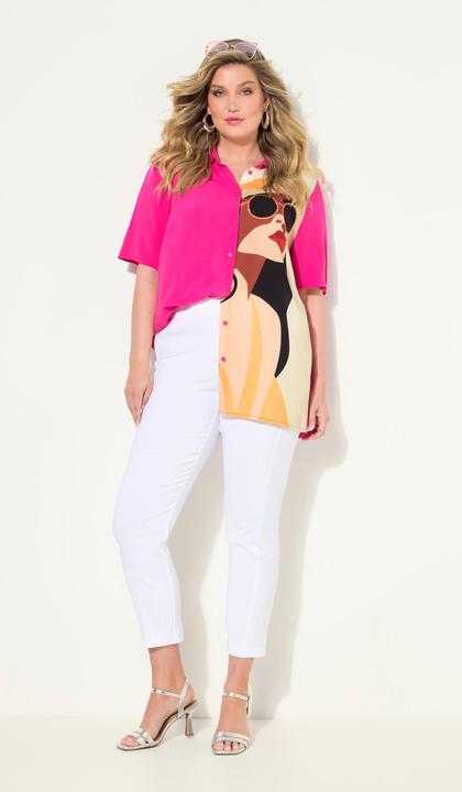 Actual product image Miamoda Bengaline pants with metallic print (58)