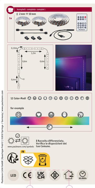 Actual product image Paulmann TV Stripes (Multicoloured, 240 cm, Indoor)
