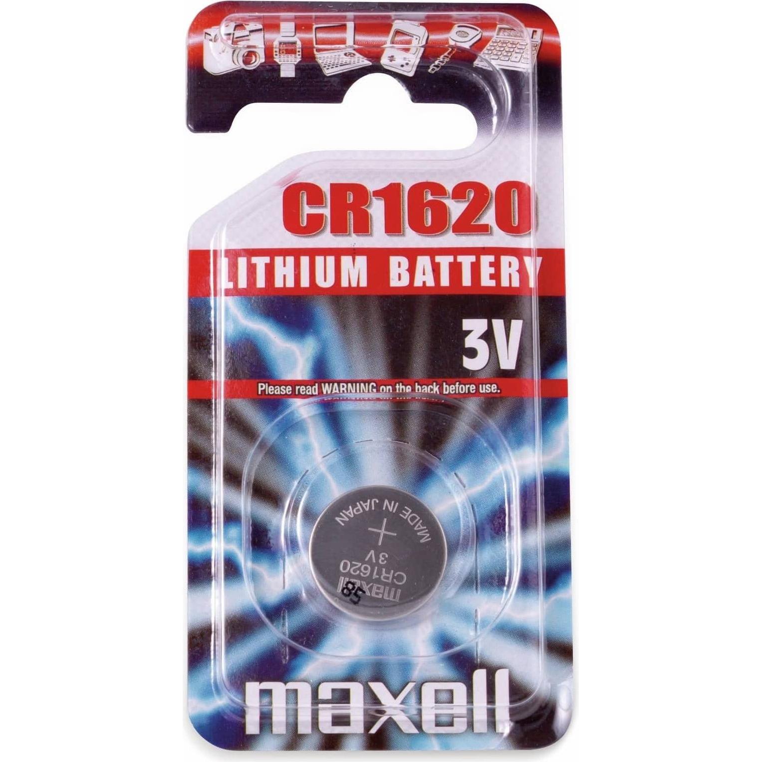 Maxell Knopfzelle CR1620 1 Stück (1 Stk., CR1620, 80 mAh), Batterien + Akkus