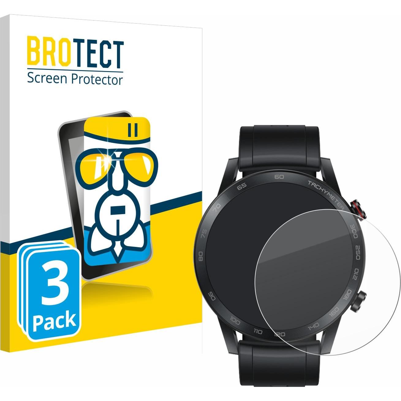 BROTECT AirGlass Panzerglasfolie, Smartwatch Schutzfolie, Transparent