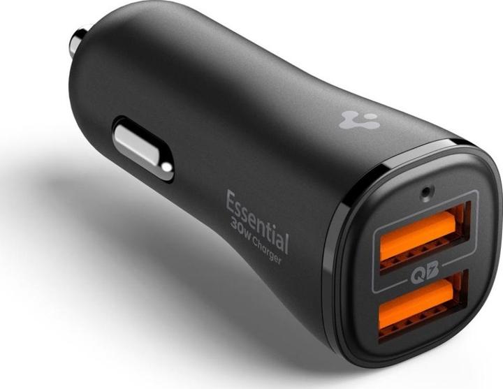 Actual product image Spigen Essential EV302 2-Port 30W Car Charger Black
