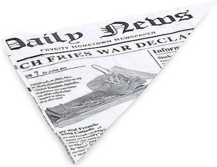 Produktbild Contacto Pommes frites-Tüte 18 cm aus Wachspapier, Motiv Zeitung 1.000 St. (1000 x)