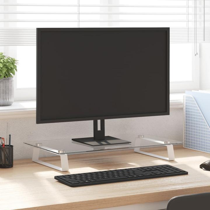 Actual product image VidaXL Monitor stand white 60x35x8 cm tempered glass and