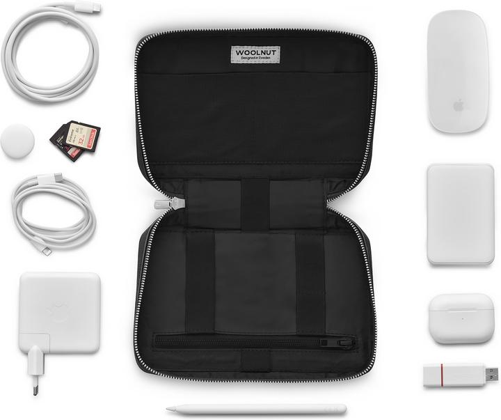 Image du produit Woolnut Organiseur Leather Tech -tarvikelaukku, musta