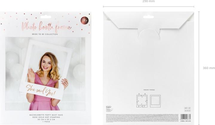 Produktbild Partydeco Partyaccessoire Selfie Bilderrahmen she said yes Rosegold