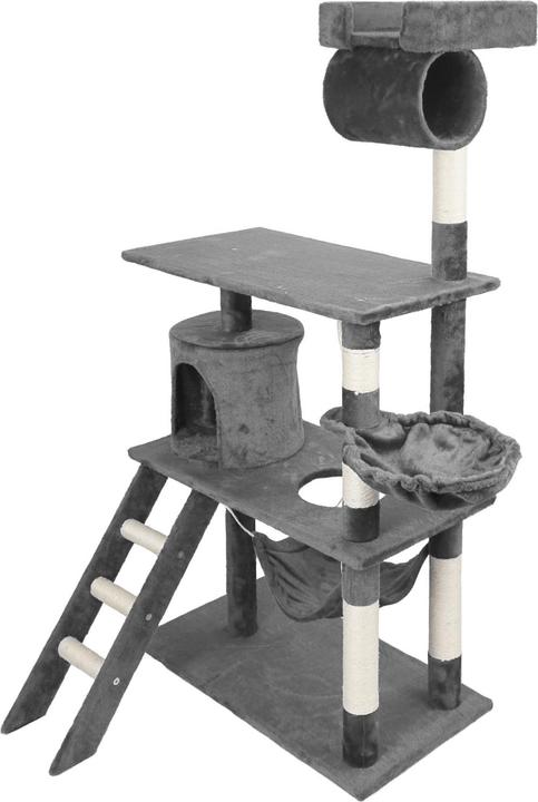 Produktbild Wiltec Kratzbaum 141cm Katzenbaum Katzenkratzbaum Kletterbaum Katze (141 cm, Grau)