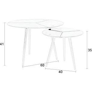 Thumbnail - Zuiver, Couchtisch + Beistelltisch, Kourdeboer (60 x 41 cm)