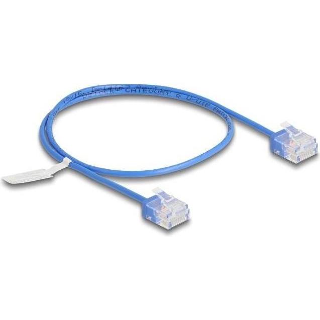 Thumbnail - Delock RJ45 Netzwerkkabel Cat.6 UTP Ultra Slim 0,5 m blau mi (U/UTP, CAT6, 0.50 m), Netzwerkkabel
