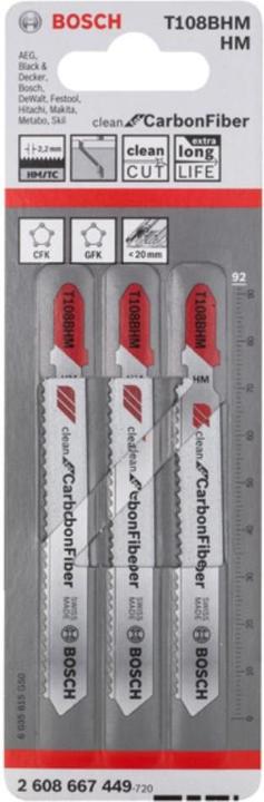 Produktbild Bosch Professional Zubehör Stichsägeblatt T 108 BHM, Clea