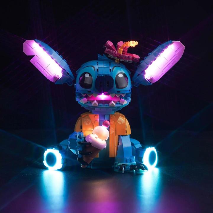 BrickBling Set de lumière LED pour LEGO Stitch (43249) incl. télécommande