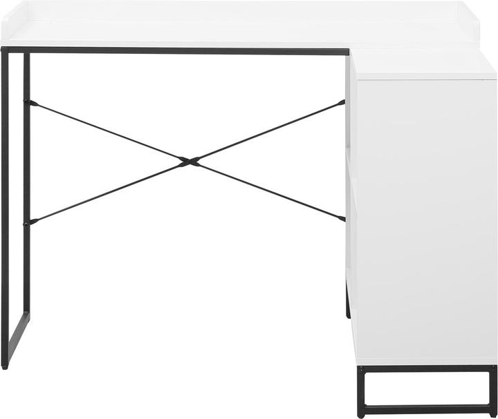 Produktbild HTI-Living Eckschreibtisch mit Regal Cedrik Weiss-Schwarz (110 x 88 x 81 cm)