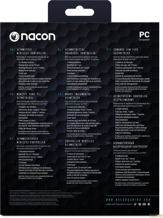 Image du produit Nacon Gaming Manette sans fil asymétrique Nacon (PS4)